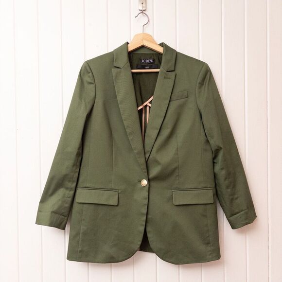 J. Crew Alfie Blazer in Chino Utility Green Size 10 Petite - Picture 2 of 11